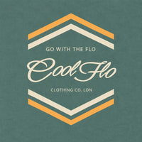 Cool Flo Go With The Flo Green Bay sweatshirt with cream and yellow-orange chest print design- rollover image.