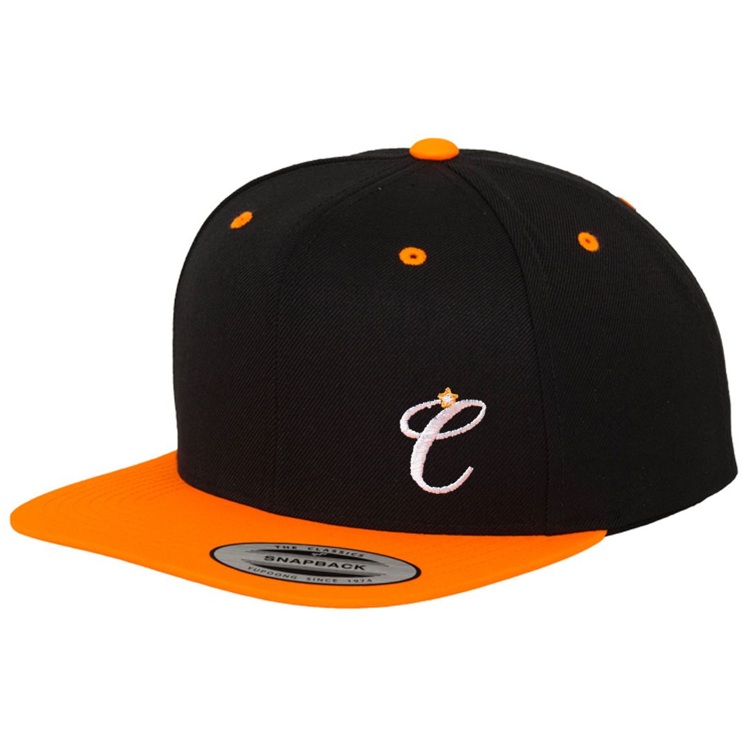 Clockwork Orange black/orange snapback cap with embroidered Clockwork Orange logo