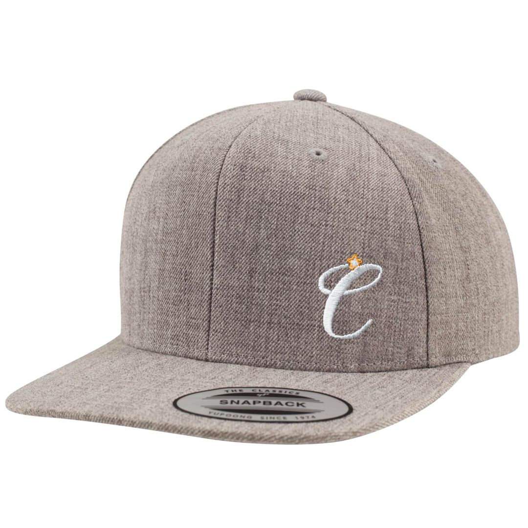 Clockwork Orange grey snapback cap with embroidered Clockwork Orange logo