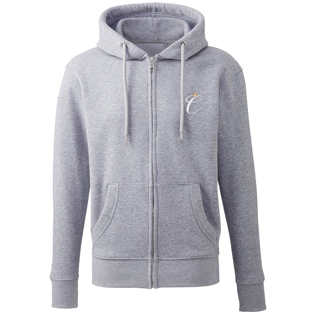 Clockwork Orange grey zipped hoody with embroidered Clockwork Orange logo