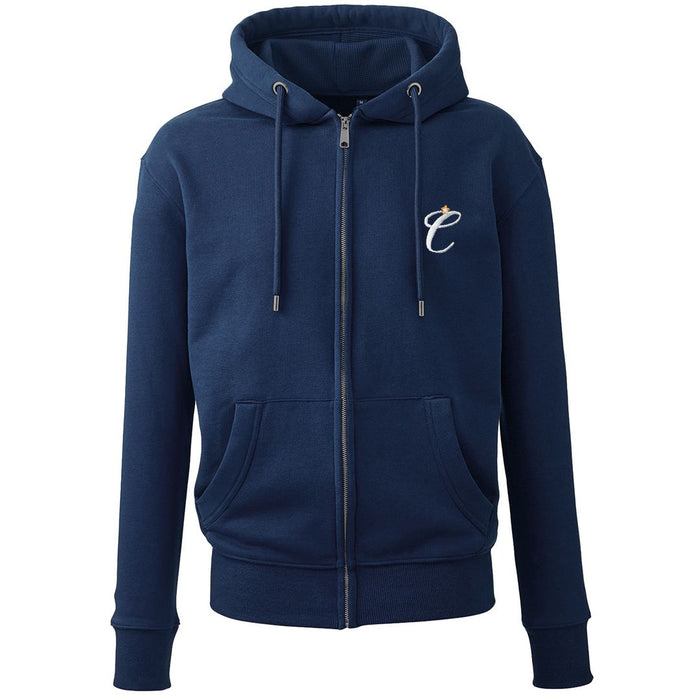 Clockwork Orange navy zipped hoody with embroidered Clockwork Orange logo