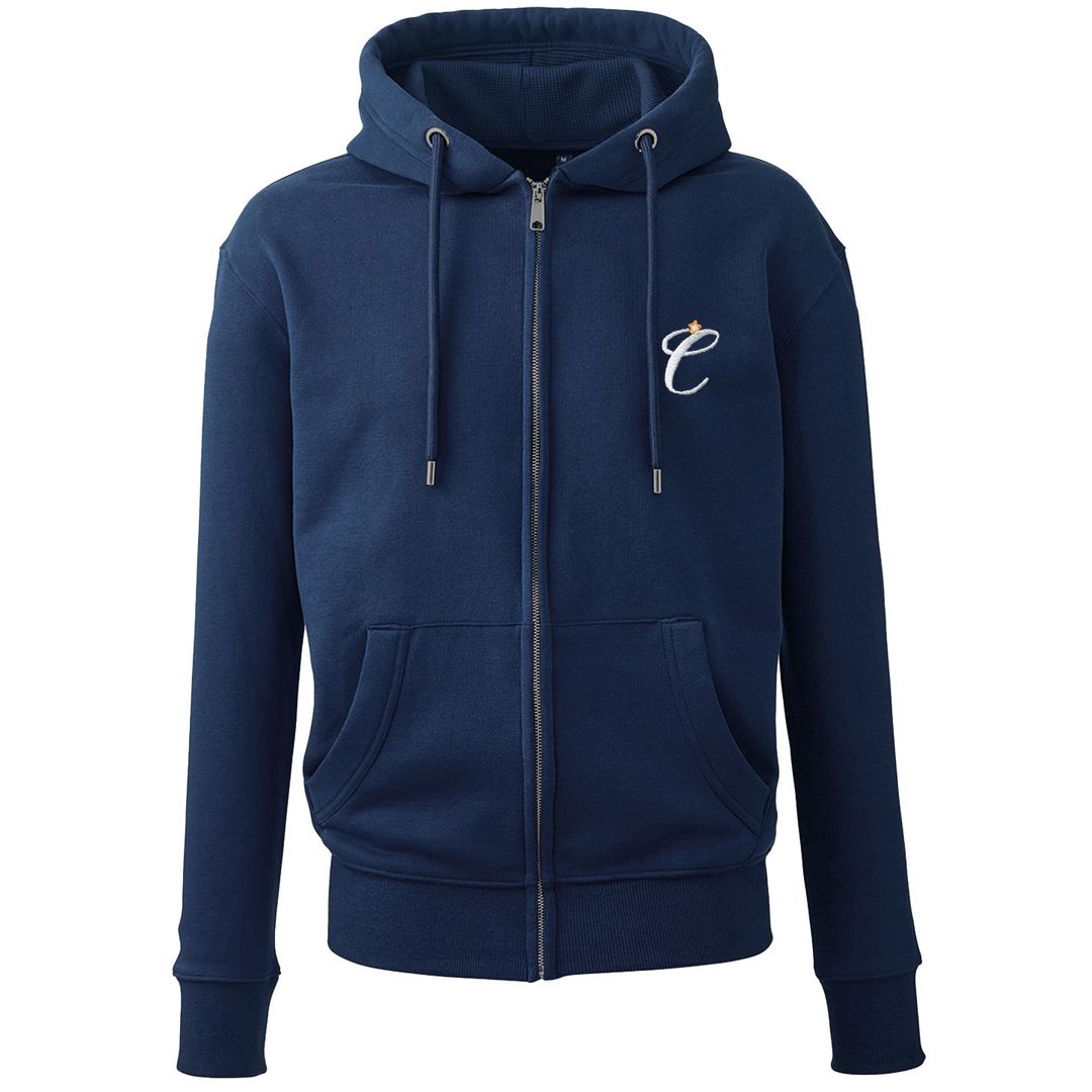 Clockwork Orange navy zipped hoody with embroidered Clockwork Orange logo