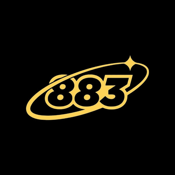Centreforce radio yellow and black 883 'orbit' logo.