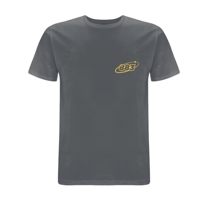 Anthracite Grey Centreforce 883 Orbit T-shirt - featuring a small yellow left chest 883 Orbit logo on the front. 