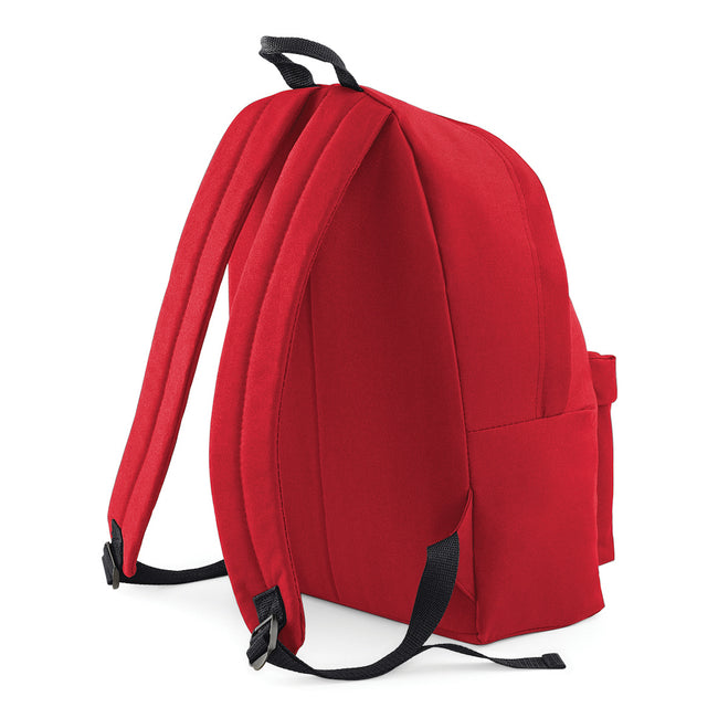 Reverse shot of Classic red backpack with embroidered white Cool Flo logo on the front