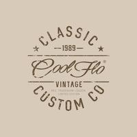 Cool Flo Classic Custom Co stone hoody with dark-brown print design - rollover image.