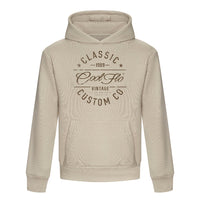 Cool Flo Classic Custom Co stone hoody with dark-brown print design