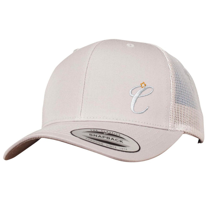 Clockwork Orange light grey  trucker cap with embroidered Clockwork Orange logo