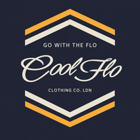 Cool Flo Chevron navy blue hoodie with cream and yellow chest print - rollover image