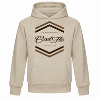Cool Flo CHEVRON stone hoodie with a bold two-tone brown 'Go With The Flo' chest print.