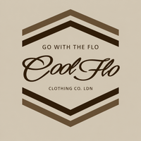 Cool Flo Chevron stone hoodie with a bold two-tone brown 'Go With The Flo' chest print - close up.