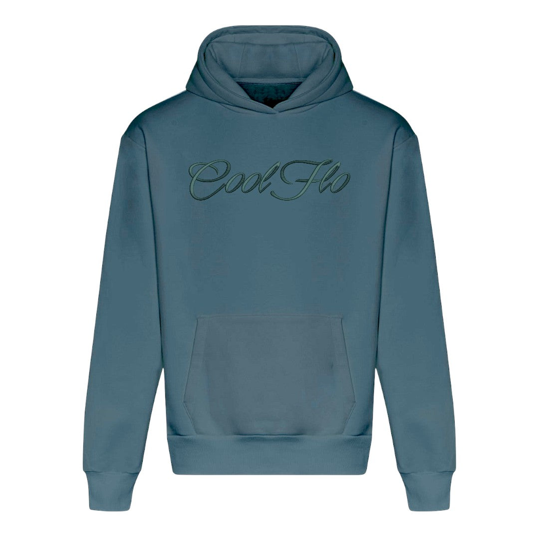 Cool Flo Embroidered 3D Script Hoody - Teal
