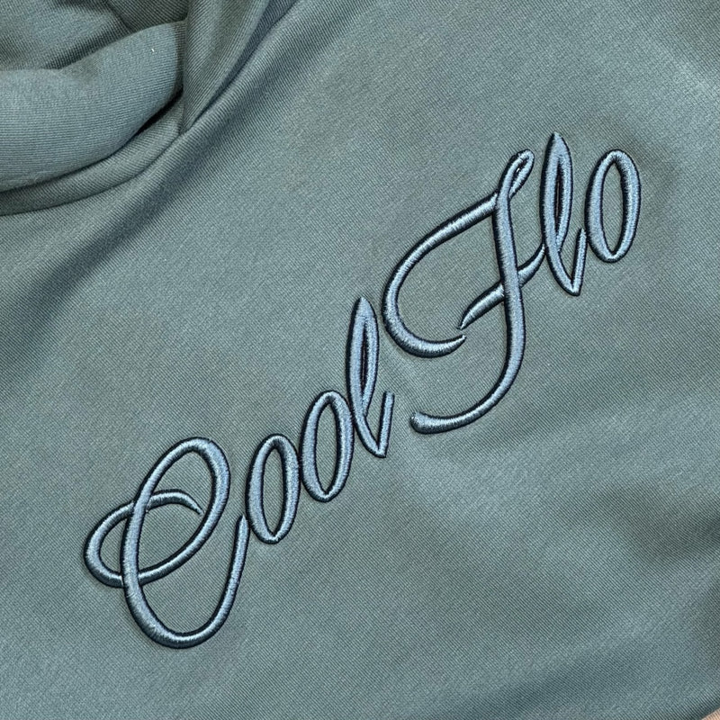 3D Embroidered Script Hoody - Teal