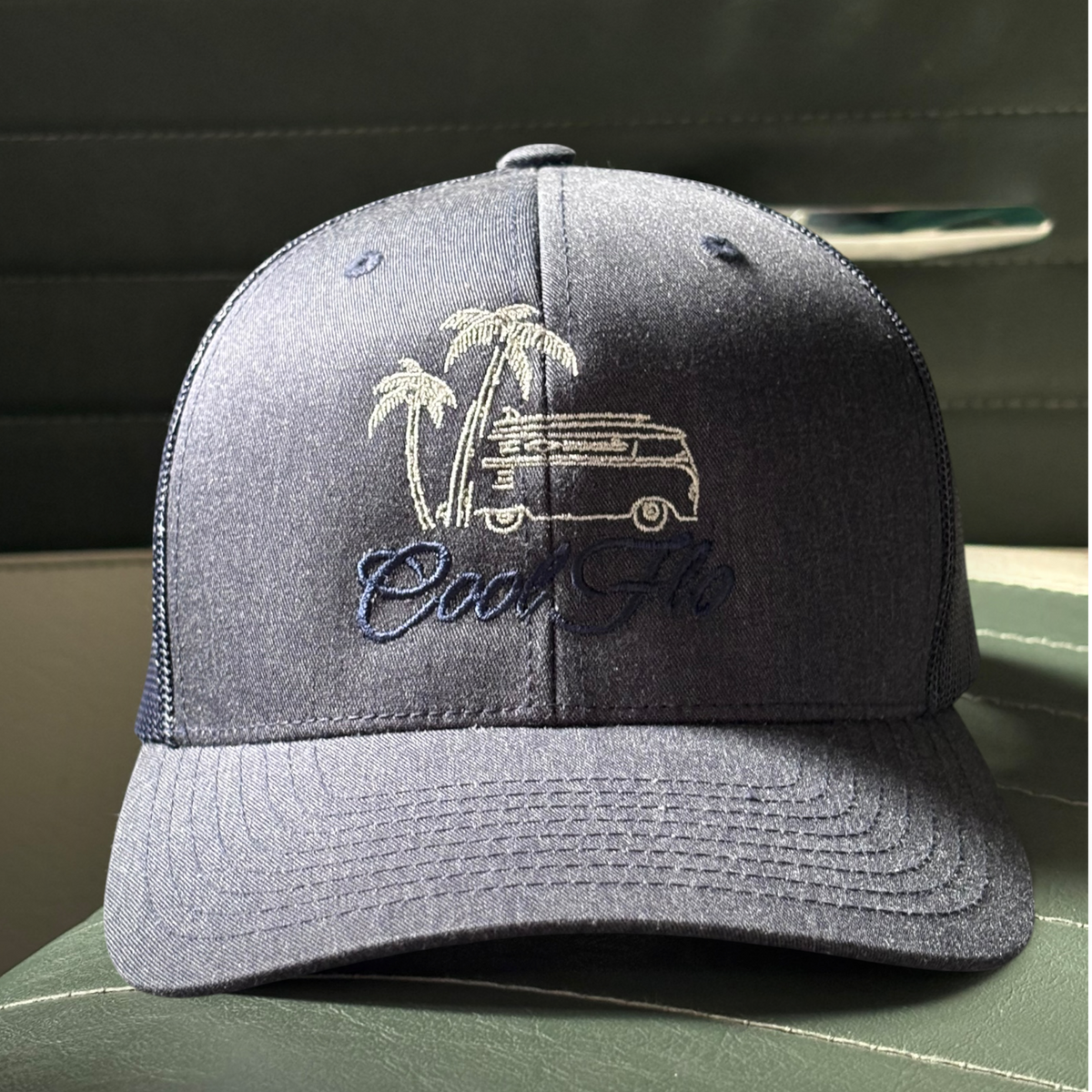 Cool Flo Surf Bus Trucker Cap - Heather Navy