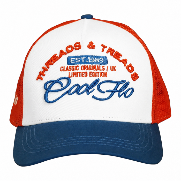 Cool Flo Threads & Treads Trucker Cap – Red/White/Blue