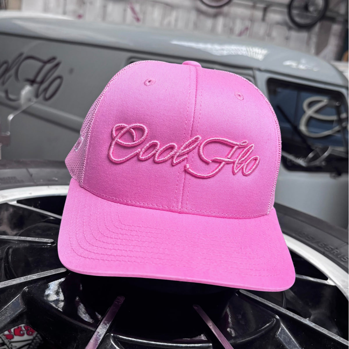 Cool Flo 3D Script Trucker Cap - Pink