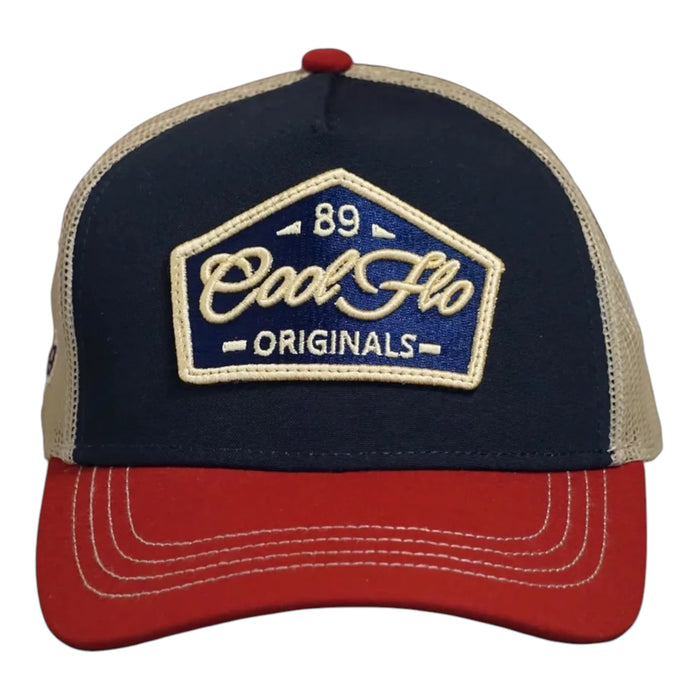Cool Flo 89 Originals Trucker Cap - Navy/Burgundy/Khaki
