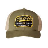 Vintage Custom Green Two-tone Trucker Cap