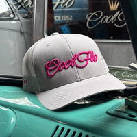 Cool Flo 3D Script Trucker Cap - Silver/Pink