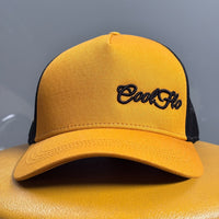 Cool Flo 3D Mini Script Trucker Cap - Yellow/Black