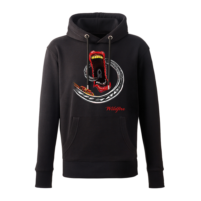 Leeroy Thornhill black hoodie with Fun Fair design, by Lena Thornhill, printed on the front.