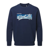 Cool Flo 'Freestyle Rides' navy sweatshirt with blue and white print on the front.