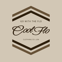 Cool Flo Go With The Flo stone hoodie with a bold two-tone brown 'Go With The Flo' chest print - close up.