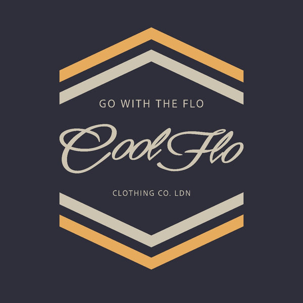 Cool Flo Go With The Flo navy blue hoodie with cream and yellow chest print - rollover image
