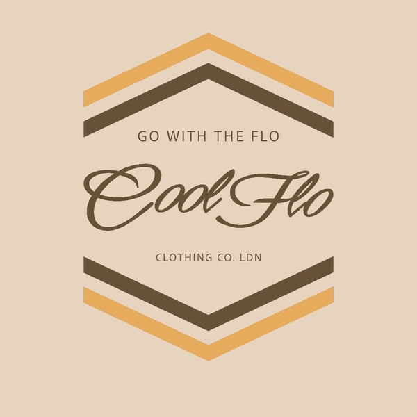 Cool Flo Go With The Flo sand sweatshirt with brown and yellow-orange chest print design- rollover image