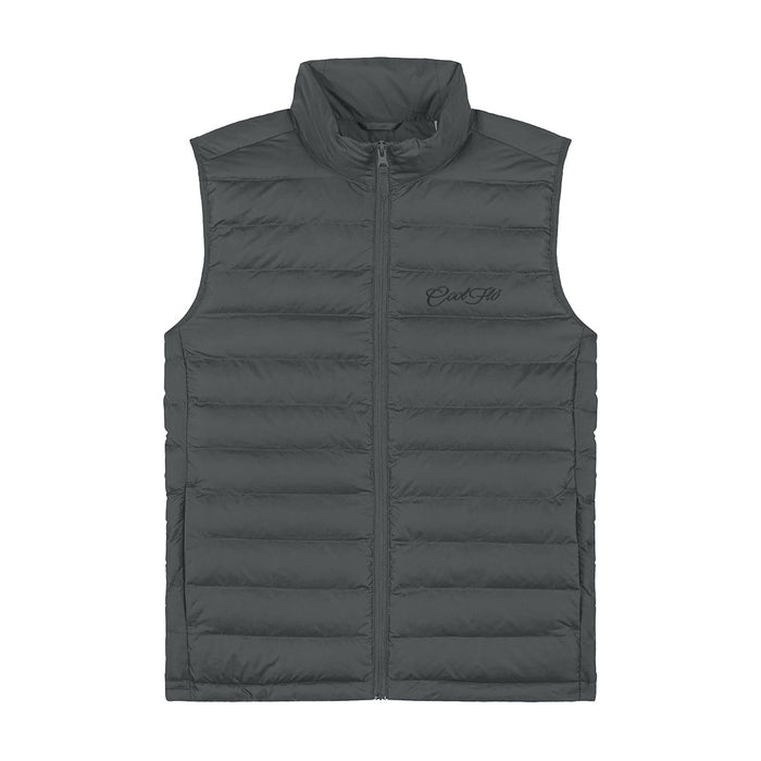 Anthracite gilet with matching Cool Flo script logo embroidered on the left.