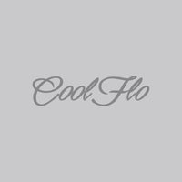 Close-up of Cool Flo grey sweatshirt with 3D darker grey high build embroidered script logo.