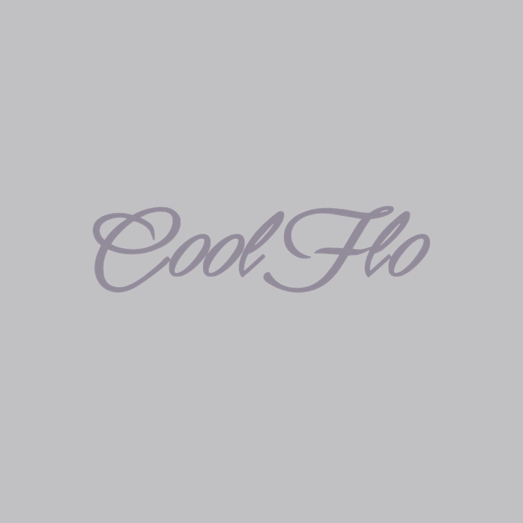 Close-up of Cool Flo Grey hoody with 3D high build embroidered script logo.