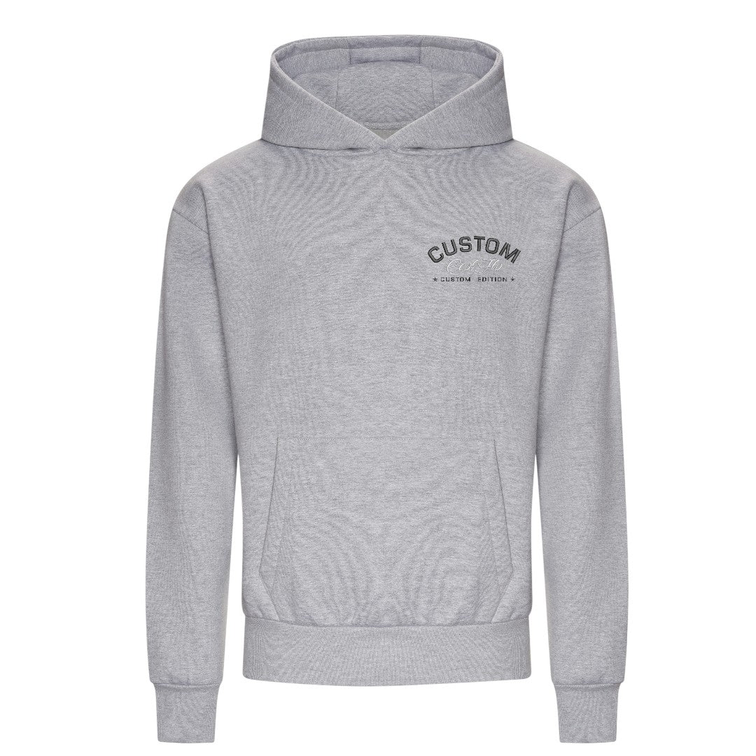 Cool Flo Custom Edition Heather Grey Hoody with custom black embroidery and silver grey logo on left chest. 