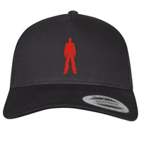 Leeroy Thornhill black 'Logo' trucker cap designed by Lena Thornhill.  Black cap with red embroidered logo.