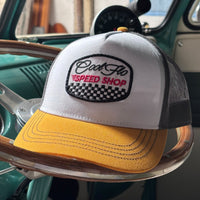 Cool Flo Speed Shop Trucker Cap - Yellow/White/Grey