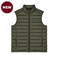 Cool Flo Puffer Gilet in Khaki with tonal embroidered Cool Flo Script logo, zipped pockets and quilted finish.