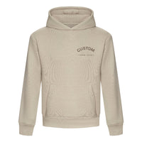 Cool Flo Custom Edition Pullover Natrual Stone Hoody with custom brown embroidery and tonal logo on left chest. 