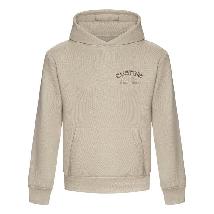 Cool Flo Custom Edition Pullover Natrual Stone Hoody with custom brown embroidery and tonal logo on left chest. 