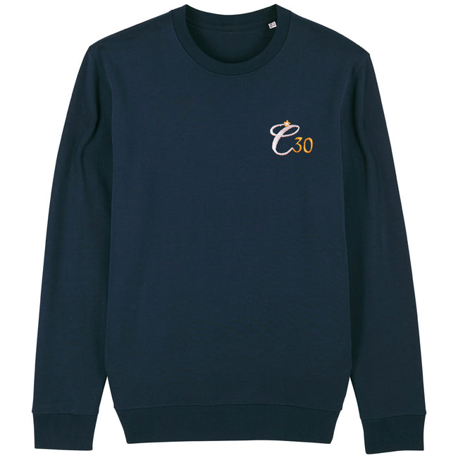 Navy sweatshirt with Clockwork Orange C30 logo embroidered left-chest