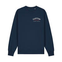 Cool Flo Custom Edition Navy Sweatshirt with Red and Silver embroidery on left chest.