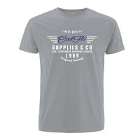 Cool Flo Graphic tee design in white and navy on a grey base. 1989 Original Vintage.