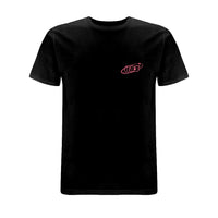 Black Centreforce 883 t-shirt with pink 883 orbit logo printed on the left chest.