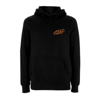Centreforce black hoody featuring a front left chest 883 starry logo in orange. 