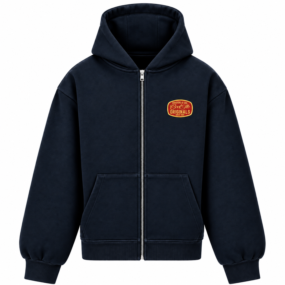 Cool Flo Originals Badge Zip Hoody - Navy