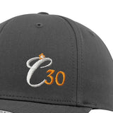 C30 Dark grey Clockwork Orange baseball cap - close-up of embroidery