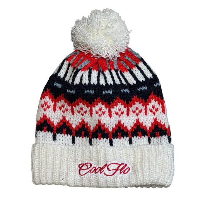 Cool Flo Polar Fade Ski Beanie in a navy, red and white colour way with matching red and white embroidered logo.