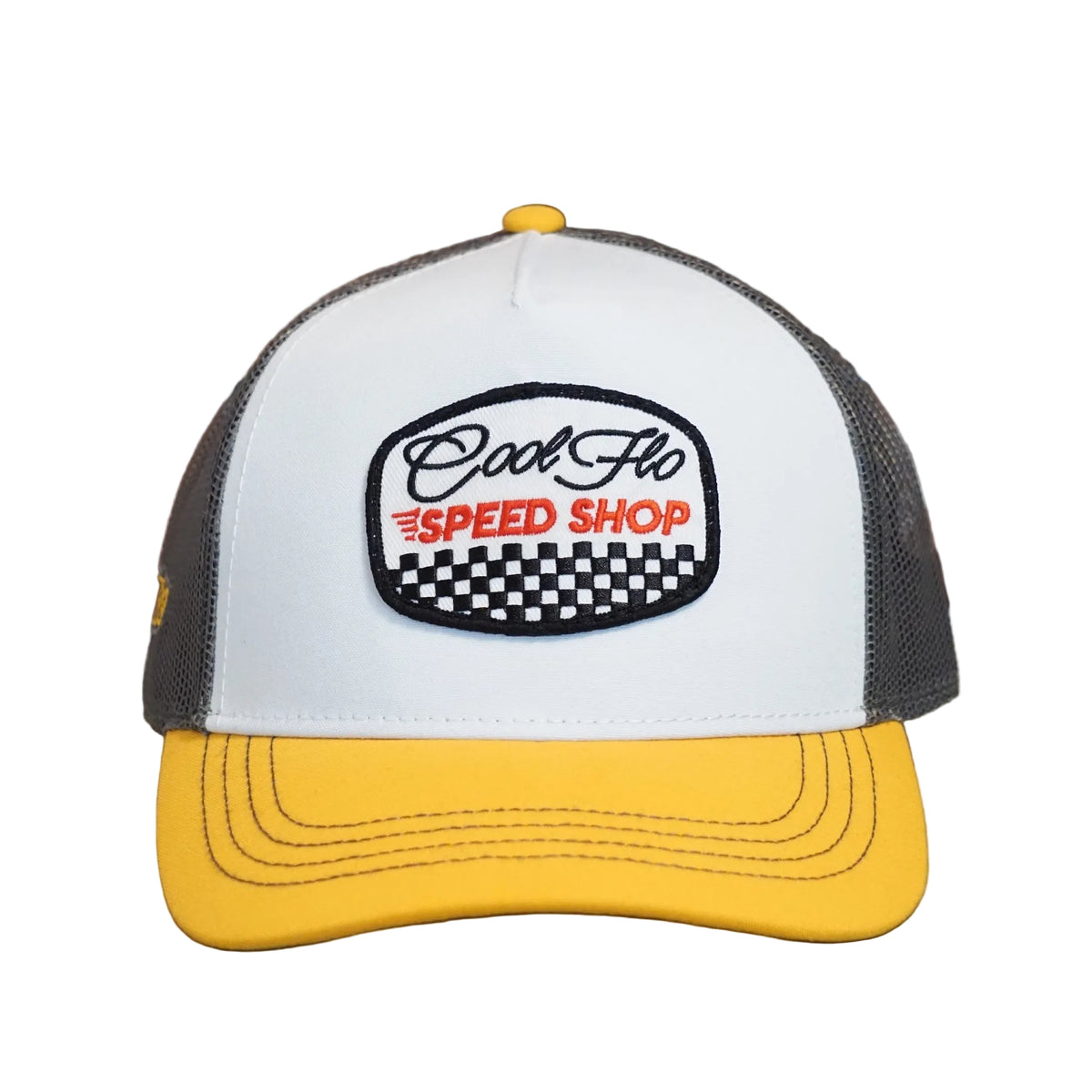 Cool Flo Speed Shop Trucker Cap - Yellow/White/Grey