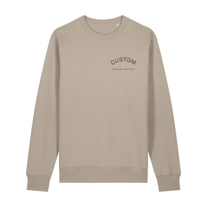 Cool Flo Custom Edition Pullover Sweatshirt in Natural Stone with custom brown embroidery and tonal logo on left chest. 
