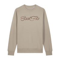 Cool Flo stone colour sweatshirt with a 3D high build embroidered brown logo across the chest.