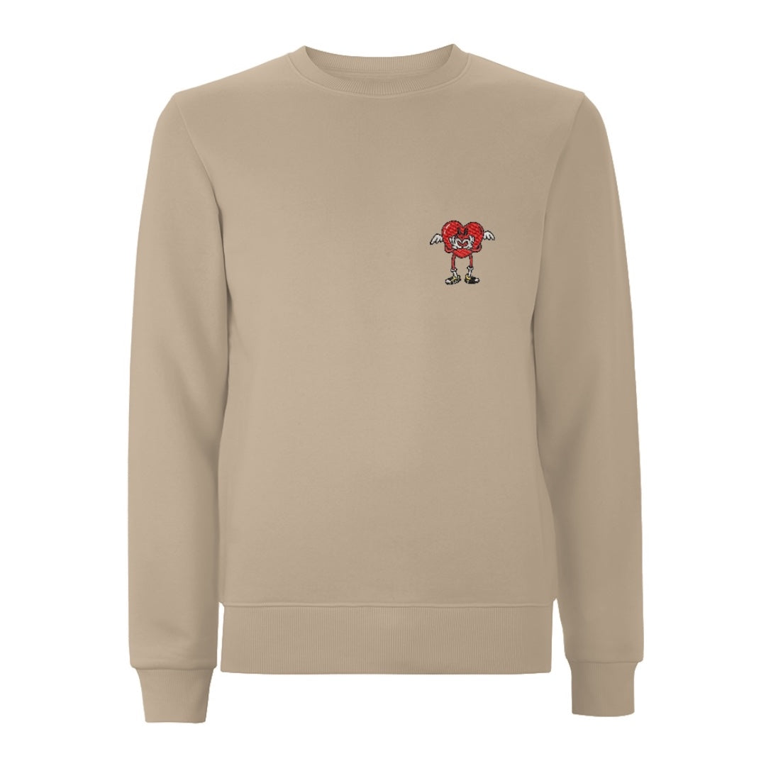 Centreforce Radio Sand sweatshirt with the an embroidered That's the Way Love Is logo on the left chest.